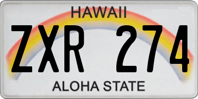 HI license plate ZXR274
