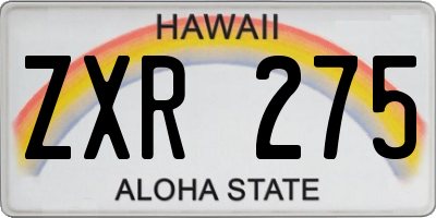 HI license plate ZXR275