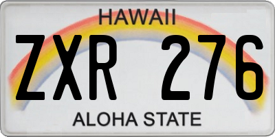 HI license plate ZXR276