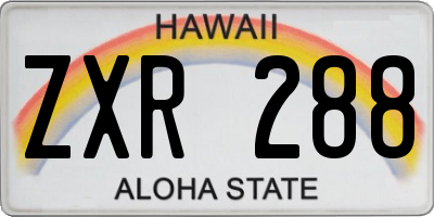 HI license plate ZXR288