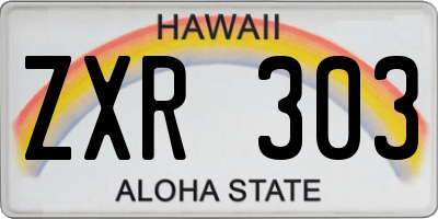 HI license plate ZXR303