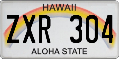 HI license plate ZXR304