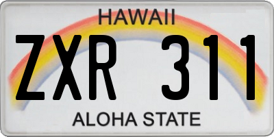 HI license plate ZXR311
