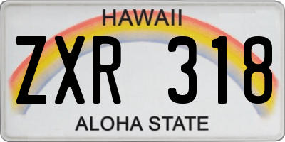 HI license plate ZXR318