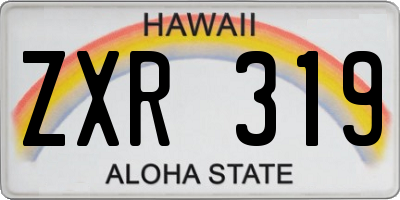 HI license plate ZXR319