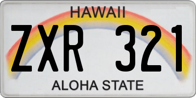 HI license plate ZXR321