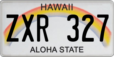 HI license plate ZXR327