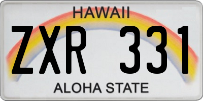 HI license plate ZXR331