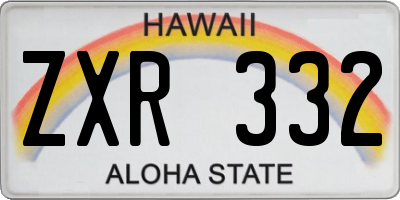 HI license plate ZXR332