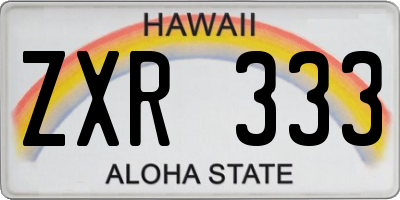 HI license plate ZXR333