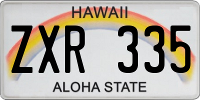 HI license plate ZXR335