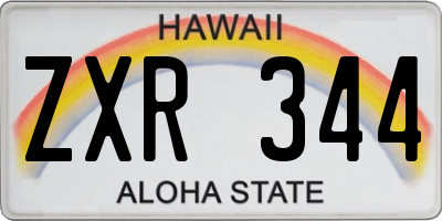 HI license plate ZXR344