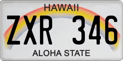 HI license plate ZXR346