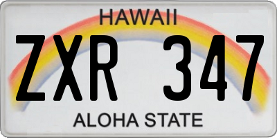 HI license plate ZXR347