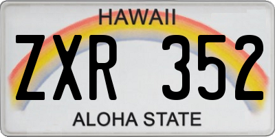 HI license plate ZXR352