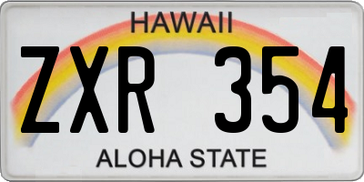 HI license plate ZXR354