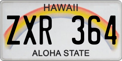 HI license plate ZXR364