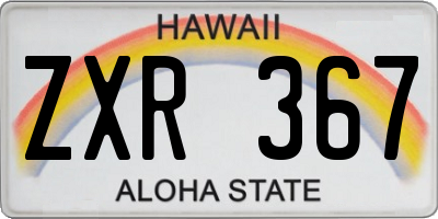 HI license plate ZXR367