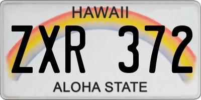 HI license plate ZXR372