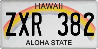 HI license plate ZXR382