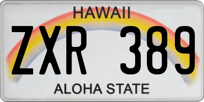 HI license plate ZXR389