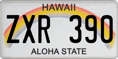 HI license plate ZXR390