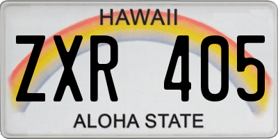 HI license plate ZXR405