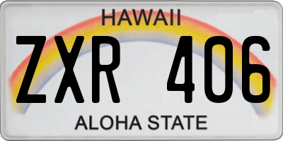 HI license plate ZXR406