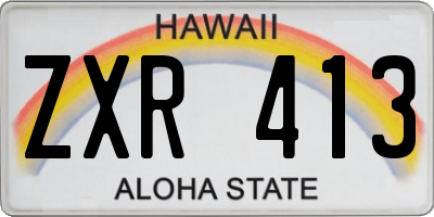 HI license plate ZXR413