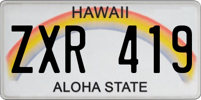 HI license plate ZXR419