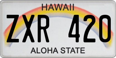 HI license plate ZXR420