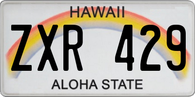 HI license plate ZXR429