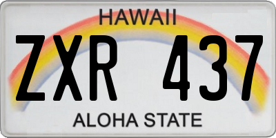 HI license plate ZXR437