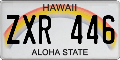 HI license plate ZXR446