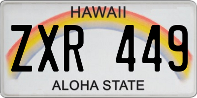 HI license plate ZXR449
