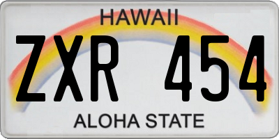 HI license plate ZXR454