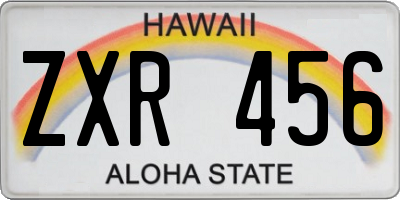 HI license plate ZXR456