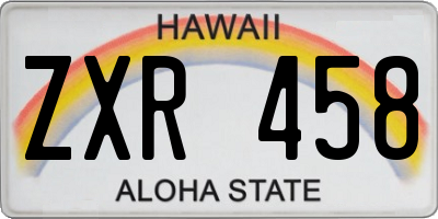 HI license plate ZXR458
