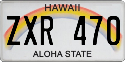 HI license plate ZXR470