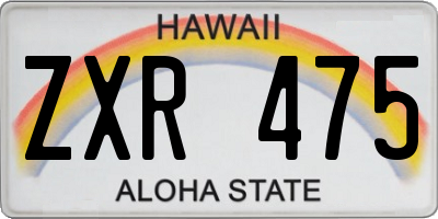 HI license plate ZXR475