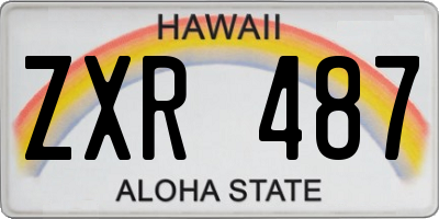 HI license plate ZXR487