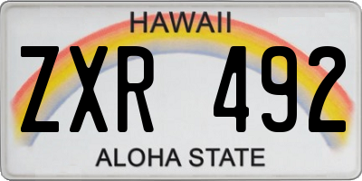 HI license plate ZXR492