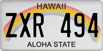 HI license plate ZXR494