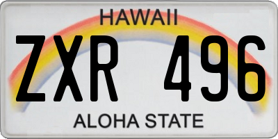 HI license plate ZXR496