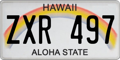 HI license plate ZXR497