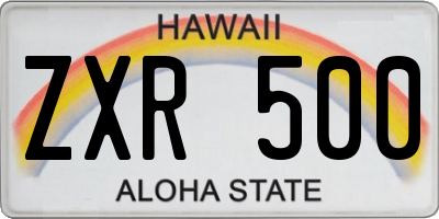 HI license plate ZXR500
