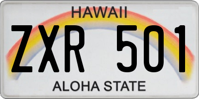 HI license plate ZXR501