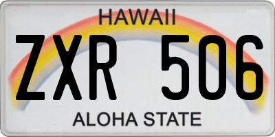HI license plate ZXR506