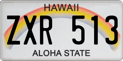 HI license plate ZXR513