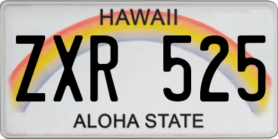 HI license plate ZXR525